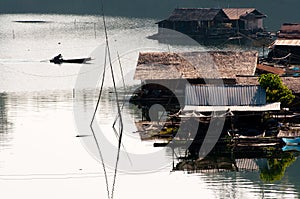 Life and boat with floating house