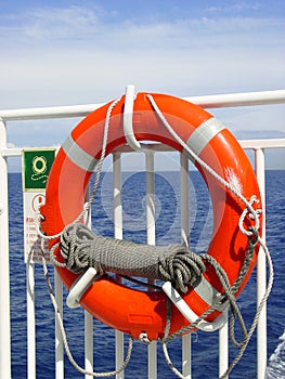 Life buoy on a cruise ship