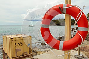 Life buoy hang ready for lifesave