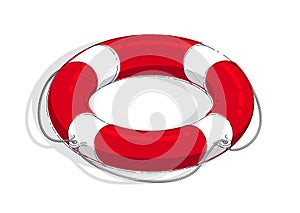 Life buoy isolated on white background, Lifebelt, Lifesaver.