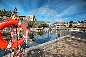 Life buoy in Porto Rotondo harbor