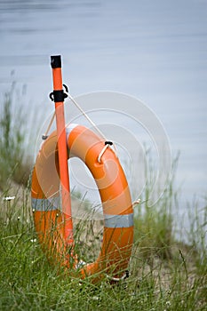 Life buoy ring on coast