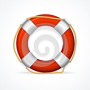 Life Buoy Ring Red. Vector