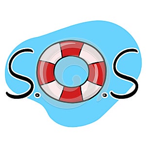 Life buoy S.O.S illustration