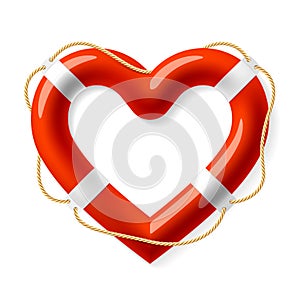 Life buoy in the shape of heart