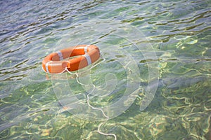 Life buoy on transparent sea  2