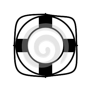 Life buoy wheel icon for water transportation rescue
