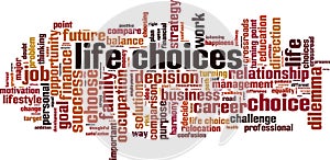 Life choices word cloud