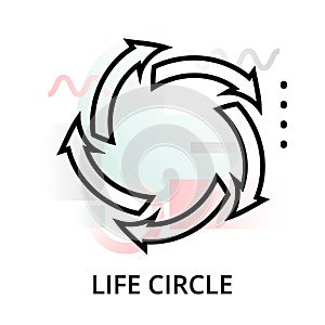 Life circle icon on abstract background