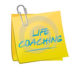 life coaching memo post sign icon concept