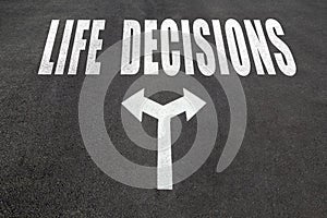 Life decisions choice concept