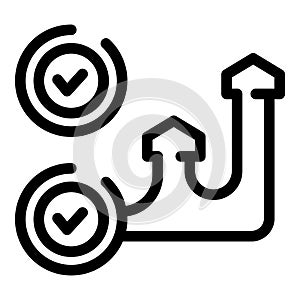 Life enhancement coach icon outline vector. Personal growth strategy photo
