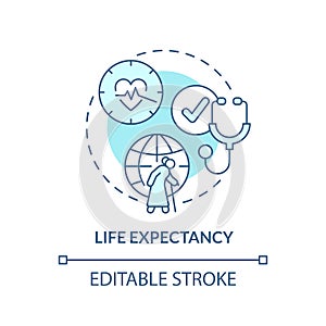 Life expectancy turquoise concept icon