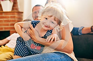 When life gives you family, make fun memories with them. Portrait of a happy little girl spending quality time with her