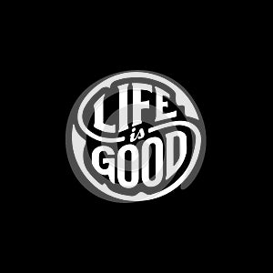 Life good circle lettering black Vector illustration