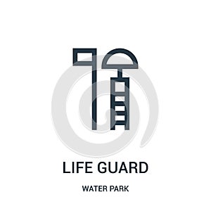 life guard icon vector from water park collection. Thin line life guard outline icon vector illustration. Linear symbol for use on
