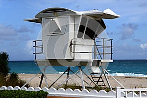 Life Guard Station at the Atlantic in the Town Palm Beach, Florida