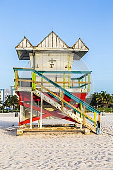 Life guard tower on South Beach, Miami, Florida