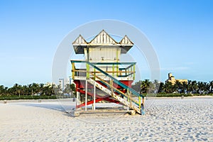 Life guard tower on South Beach, Miami, Florida