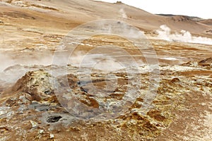 Life-hostile volcanic landscape of Namaskard