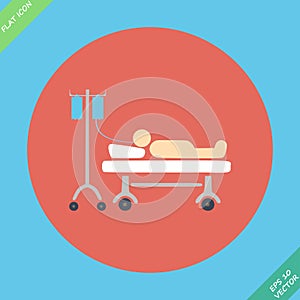 Life icons, hospitalized with serum- vector
