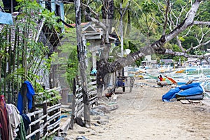 The life of the inhabitants of the Philippine fishing village