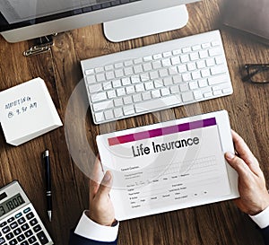 Life Insurance Form Application Security Concept