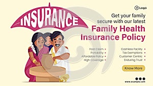 Life insurance landscape banner design template