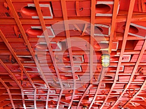 Life Jackets mounted in Ceiling of Boat