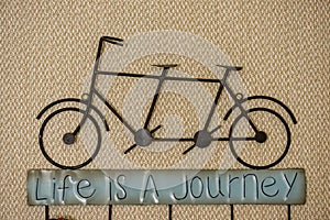 Life is a journey metal hanger with bike