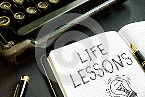 Life Lessons are shown using the text photo