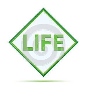 Life modern abstract green diamond button