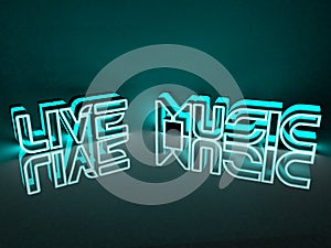 Life music neon lights concept