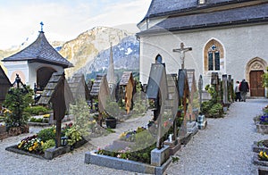 The life, people, nature in Hallstatt Village in Austria