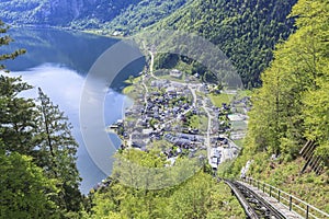 The life, people, nature in Hallstatt Village in Austria