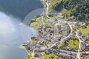 The life, people, nature in Hallstatt Village in Austria