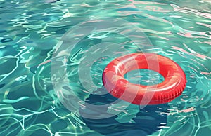 Life Preserver Floating in Water