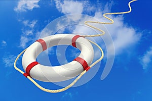 Life preserver in sky.