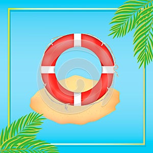 Summer sticker with life preserver