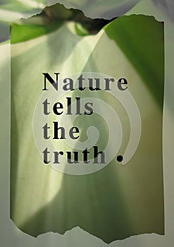 Life quotes nature tells the truth