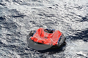 Life raft adrift