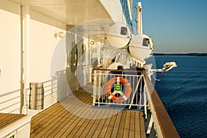 Life rafts on cruise ship photo