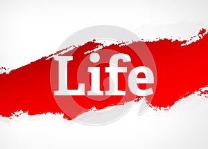 Life Red Brush Abstract Background Illustration