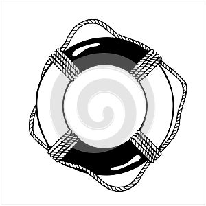 Life ring, hand drawn isolated vector illustration