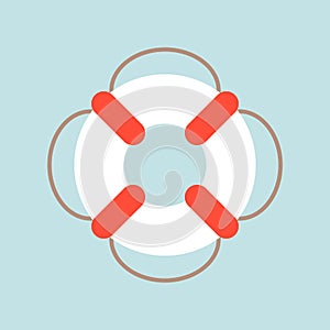 Life ring icon, simple flat design vector