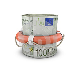 Life ring money roll euros