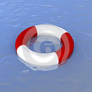 Life ring in ocean