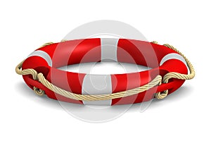 Life ring on white background. Isolated 3d illustration