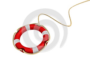 Life ring on white background. Isolated 3d illustration