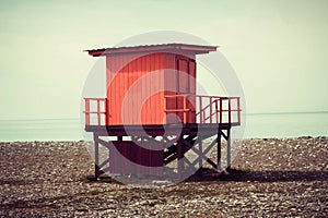 Life savers box in the beach